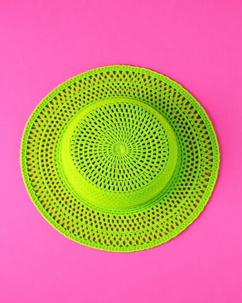 Lime Crochet Bucket Hat